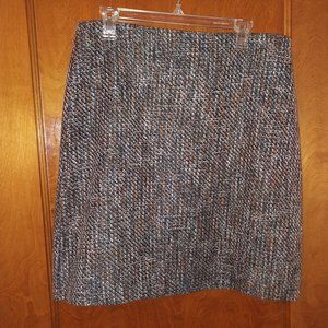 Anne Taylor Green Tweed A-Line, Knee Length Skirt - New with tags still on